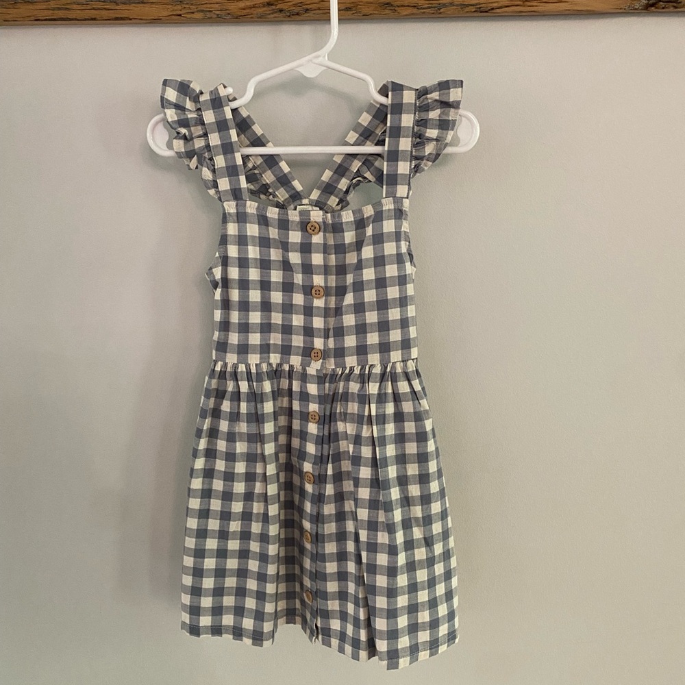 H&M Gingham Dress in Blue and White